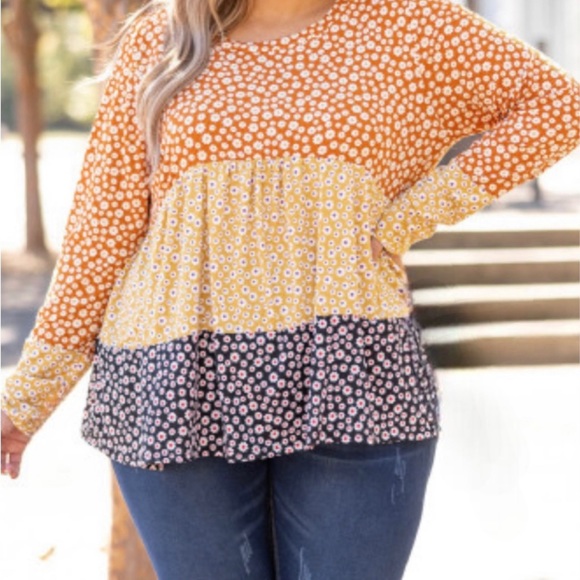 PLUS Colorful Tunic, Long-sleeved, Patterned, Plus 1X-4X, NWT - Picture 3 of 8